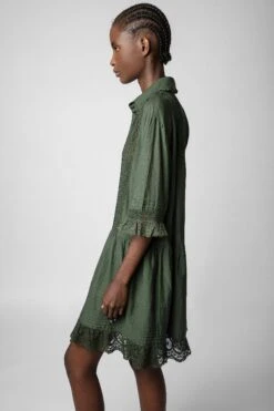 Zadig & Voltaire Rosea Dress Kaki -Zadig Et Voltaire WWDR01203 KAKI 4