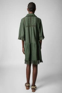 Zadig & Voltaire Rosea Dress Kaki -Zadig Et Voltaire WWDR01203 KAKI 5
