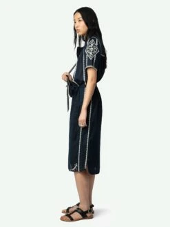 Zadig & Voltaire Rigy Navy Belted Dress Encre 2 Zadig & Voltaire Rigy Navy Belted Dress Encre -Zadig Et Voltaire WWDR01204 ENCRE ADDI 2 67bed66c8b090