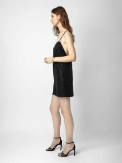 Zadig & Voltaire Rohana Diamanté Silk Dress Black -Zadig Et Voltaire WWDR01260 NOIR ADDI 1