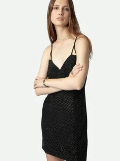 Zadig & Voltaire Rohana Diamanté Silk Dress Black -Zadig Et Voltaire WWDR01260 NOIR HOVER