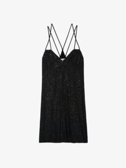 Zadig & Voltaire Rohana Diamanté Silk Dress Black -Zadig Et Voltaire WWDR01260 NOIR PACKSHOT