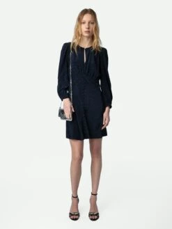 Zadig & Voltaire Rhodri Silk Jacquard Dress Encre