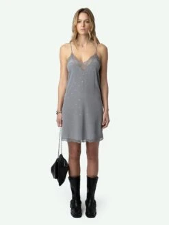 Zadig & Voltaire Ristyz Diamante Silk Dress Iron
