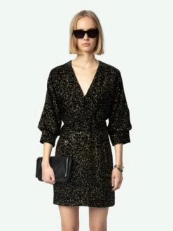 Zadig & Voltaire Rosli Velvet Dress Black -Zadig Et Voltaire WWDR01396 NOIR ADDI 1 6704e5ccd5a25