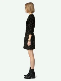 Zadig & Voltaire Rosli Velvet Dress Black -Zadig Et Voltaire WWDR01396 NOIR ADDI 3 6704e6e7aaf48