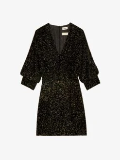 Zadig & Voltaire Rosli Velvet Dress Black -Zadig Et Voltaire WWDR01396 NOIR PACKSHOT 670685a93aad6