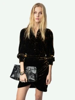 Zadig & Voltaire Velvet Rulipe Dress Cognac -Zadig Et Voltaire WWDR02405 COGNAC ADDI 1 6728e4bbd6426