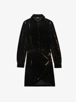 Zadig & Voltaire Velvet Rulipe Dress Cognac -Zadig Et Voltaire WWDR02405 COGNAC PACKSHOT 6728b4105970f