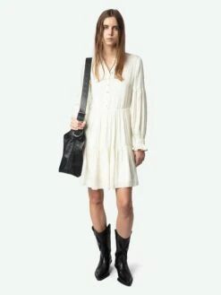 Zadig & Voltaire Randy Satin Dress Flake 3 Zadig & Voltaire Randy Satin Dress Flake -Zadig Et Voltaire WWDR02451 FLAKE ADDI 2 675ff58d0a88a