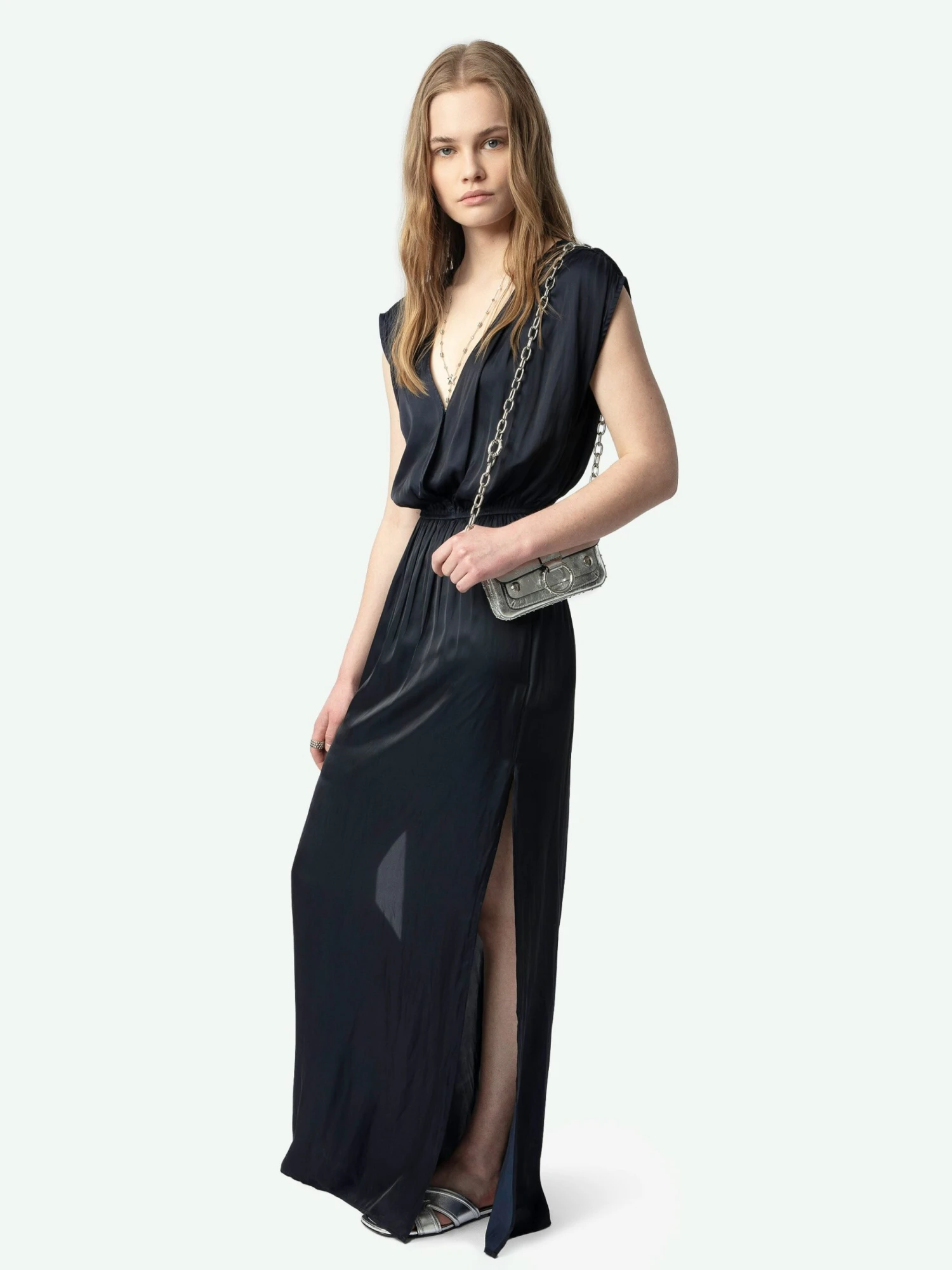 Ritmic Navy Satin Long Dress Encre Zadig & Voltaire Ritmic Navy Satin Long Dress Encre -Zadig Et Voltaire WWDR02510 ENCRE ADDI 1 67a9e30c953ad scaled