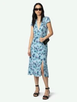 Zadig & Voltaire Rapaz Printed Silk Wrap Dress Mist -Zadig Et Voltaire WWDR02520 MIST ADDI 1 67bed395b4a2f