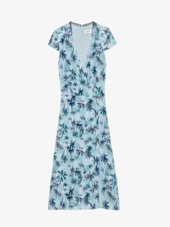 Zadig & Voltaire Rapaz Printed Silk Wrap Dress Mist -Zadig Et Voltaire WWDR02520 MIST PACKSHOT 67c04edff08bc