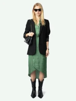 Zadig & Voltaire Rimaz Satin Dress Coriander -Zadig Et Voltaire WWDR02521 CORIANDER ADDI 1 672a45cf71d3f