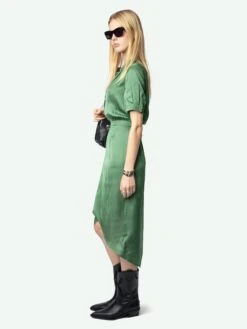 Zadig & Voltaire Rimaz Satin Dress Coriander -Zadig Et Voltaire WWDR02521 CORIANDER ADDI 3 672a4402399e5