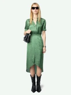 Zadig & Voltaire Rimaz Satin Dress Coriander