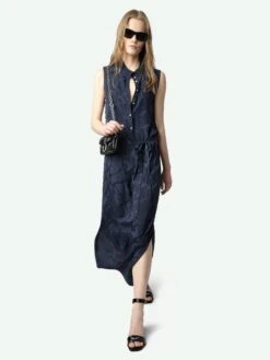 Zadig & Voltaire Raosi Belted Silk Dress Encre -Zadig Et Voltaire WWDR02525 ENCRE ADDI 3 67b7460d00367