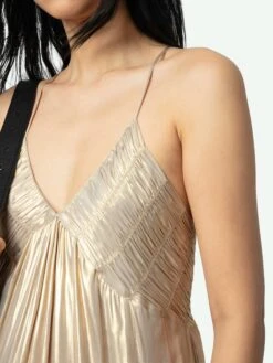 Zadig & Voltaire Rayonne Satin Dress Gold -Zadig Et Voltaire WWDR02528 GOLD HOVER 67bed6cf83eb7