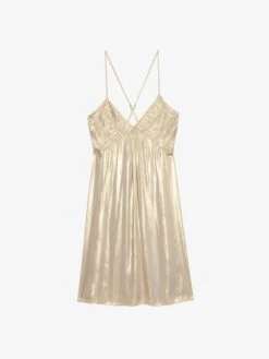 Zadig & Voltaire Rayonna Pleated Satin Dress Gold 5 Zadig & Voltaire Rayonna Pleated Satin Dress Gold -Zadig Et Voltaire WWDR02551 GOLD PACKSHOT 67c04f3d313b7