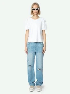 Zadig & Voltaire Stevie Ripped 90's Jeans Light Wash