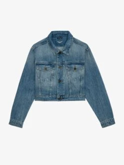 Zadig & Voltaire Aretha Cropped Jacket Medium Wash -Zadig Et Voltaire WWOW00640 MEDIUM WASH PACKSHOT 668eab410eb6a