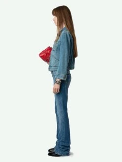 Zadig & Voltaire Kioka Denim Jacket Light Blue -Zadig Et Voltaire WWOW00649 LIGHT BLUE ADDI 1 664c61c037f24