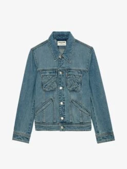 Zadig & Voltaire Kioka Denim Jacket Light Blue -Zadig Et Voltaire WWOW00649 LIGHT BLUE PACKSHOT 6643350543c66