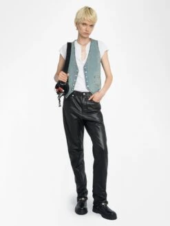Zadig & Voltaire Gillier Denim Vest Light Blue