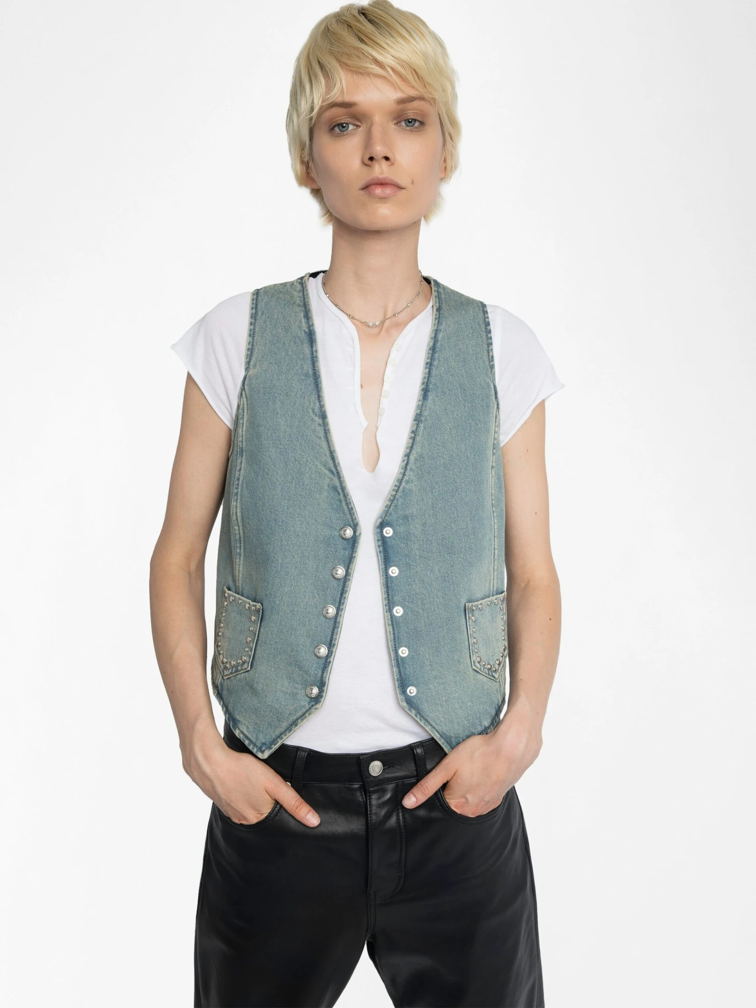 Gillier Denim Vest Light blue Zadig & Voltaire Gillier Denim Vest Light Blue -Zadig Et Voltaire WWOW01679 LIGHT BLUE ADDI 2 685e8f244730d scaled
