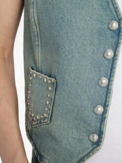 Zadig & Voltaire Gillier Denim Vest Light Blue 6 Zadig & Voltaire Gillier Denim Vest Light Blue -Zadig Et Voltaire WWOW01679 LIGHT BLUE HOVER 685e8f773c599