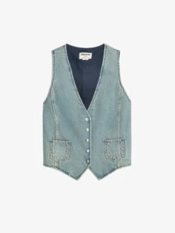 Zadig & Voltaire Gillier Denim Vest Light Blue 7 Zadig & Voltaire Gillier Denim Vest Light Blue -Zadig Et Voltaire WWOW01679 LIGHT BLUE PACKSHOT 6862872a43ef4