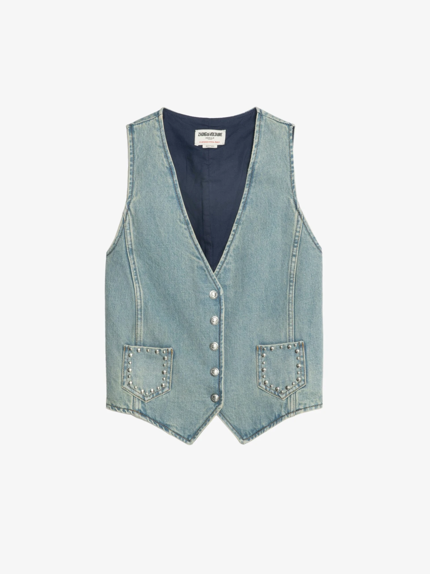 Gillier Denim Vest Light blue Zadig & Voltaire Gillier Denim Vest Light Blue -Zadig Et Voltaire WWOW01679 LIGHT BLUE PACKSHOT 6862872a43ef4 scaled