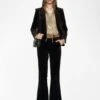 Zadig & Voltaire Prevy Velvet Pants Dark Chocolate