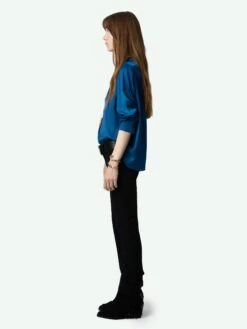 Zadig & Voltaire Tink Emerald Green Satin Blouse Overseas -Zadig Et Voltaire WWSH00021 OVERSEAS ADDI 1 664c5e9a425db