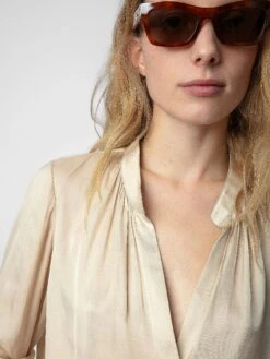 Zadig & Voltaire Tink Emerald Green Satin Blouse Scout -Zadig Et Voltaire WWSH00021 SCOUT ADDI 2