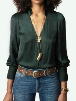 Zadig & Voltaire Tinous Satin Shirt Peaks -Zadig Et Voltaire WWSH00572 PEAKS HOVER 6683f4f867d73