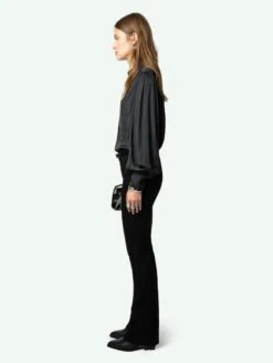 Zadig & Voltaire Trenta Satin Blouse Black -Zadig Et Voltaire WWSH00583 NOIR ADDI 2 6698cb2adea82