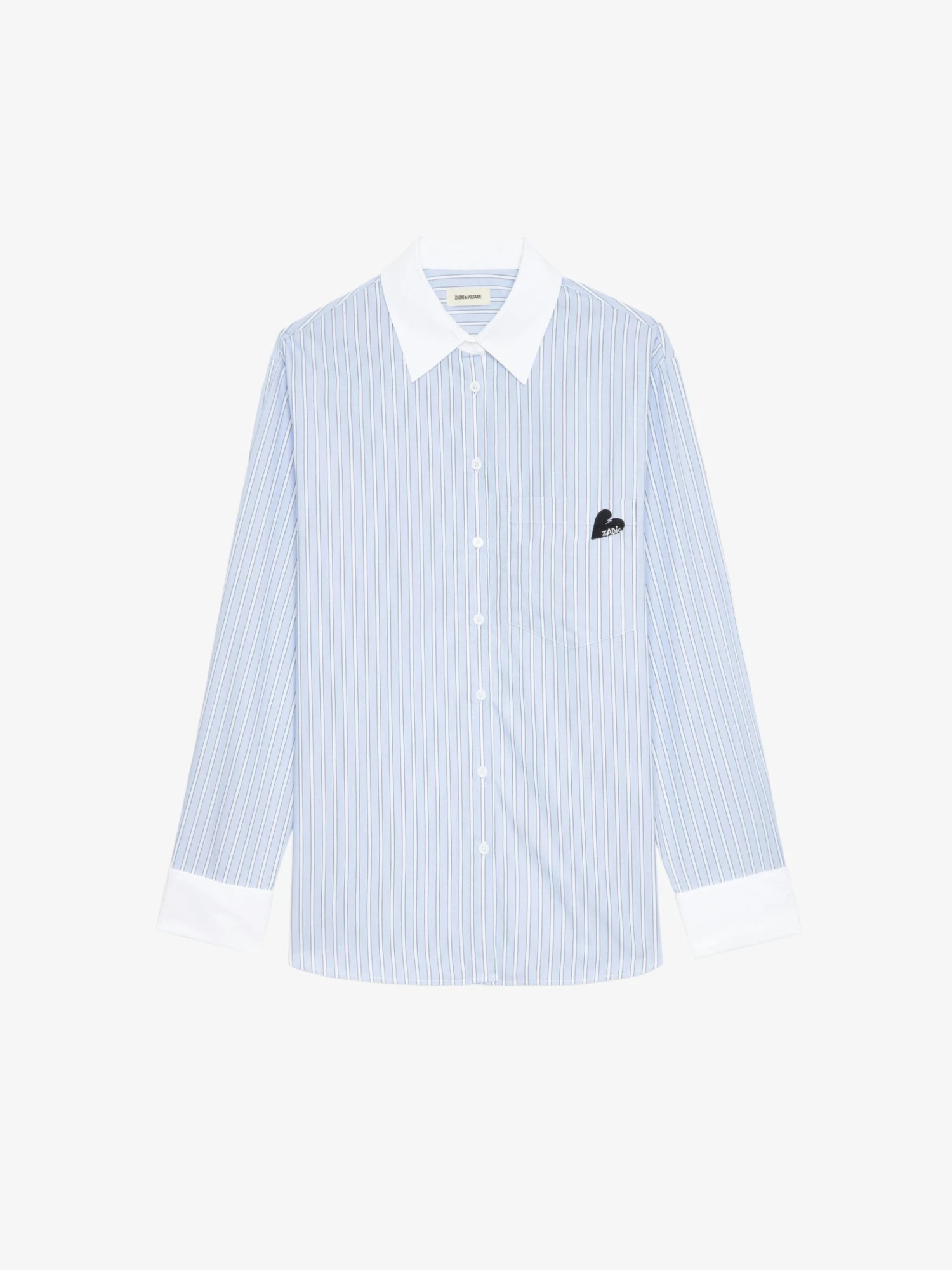 Morning Striped Poplin Shirt Mist Zadig & Voltaire Morning Striped Poplin Shirt Mist -Zadig Et Voltaire WWSH02165 MIST PACKSHOT 6777f18f11bb0 scaled