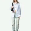Zadig & Voltaire Morning Striped Poplin Shirt Mist