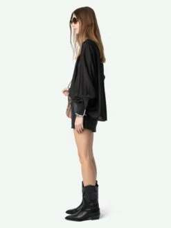 Zadig & Voltaire Troene Oversized Cotton Blouse Black -Zadig Et Voltaire WWSH02206 BLACK ADDI 3 675ff4625b162