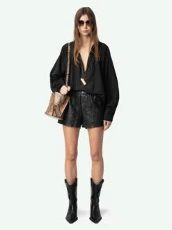Zadig & Voltaire Troene Oversized Cotton Blouse Black