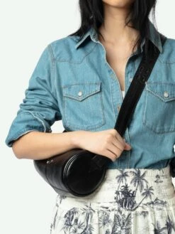 Zadig & Voltaire Thelma Women's Western Denim Shirt Light Blue -Zadig Et Voltaire WWSH02211 LIGHT BLUE HOVER 67b747279b18e