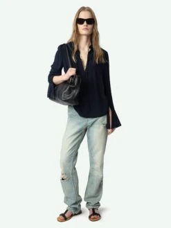 Zadig & Voltaire Taika Blouse Encre -Zadig Et Voltaire WWSH02217 ENCRE ADDI 1 67a9e3d7a8116
