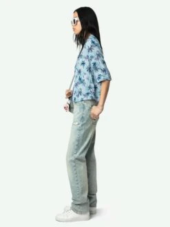 Zadig & Voltaire Telmos Resort Printed Silk Blouse Mist -Zadig Et Voltaire WWSH02223 MIST ADDI 2 67bed69eba709