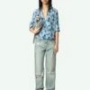 Zadig & Voltaire Telmos Resort Printed Silk Blouse Mist