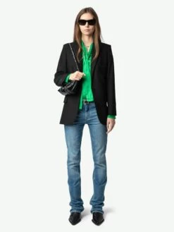 Zadig & Voltaire Tulba Satin Shirt Gazon -Zadig Et Voltaire WWSH02229 GAZON ADDI 3 67605677ac34f