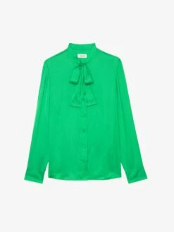 Zadig & Voltaire Tulba Satin Shirt Gazon -Zadig Et Voltaire WWSH02229 GAZON PACKSHOT 6777f185790f4