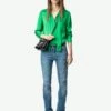 Zadig & Voltaire Tulba Satin Shirt Gazon