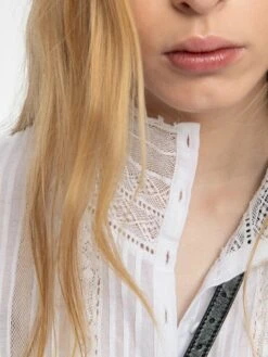 Zadig & Voltaire Tano White Lace Dress Shirt Judo -Zadig Et Voltaire WWSH02235 JUDO HOVER 683702e003576