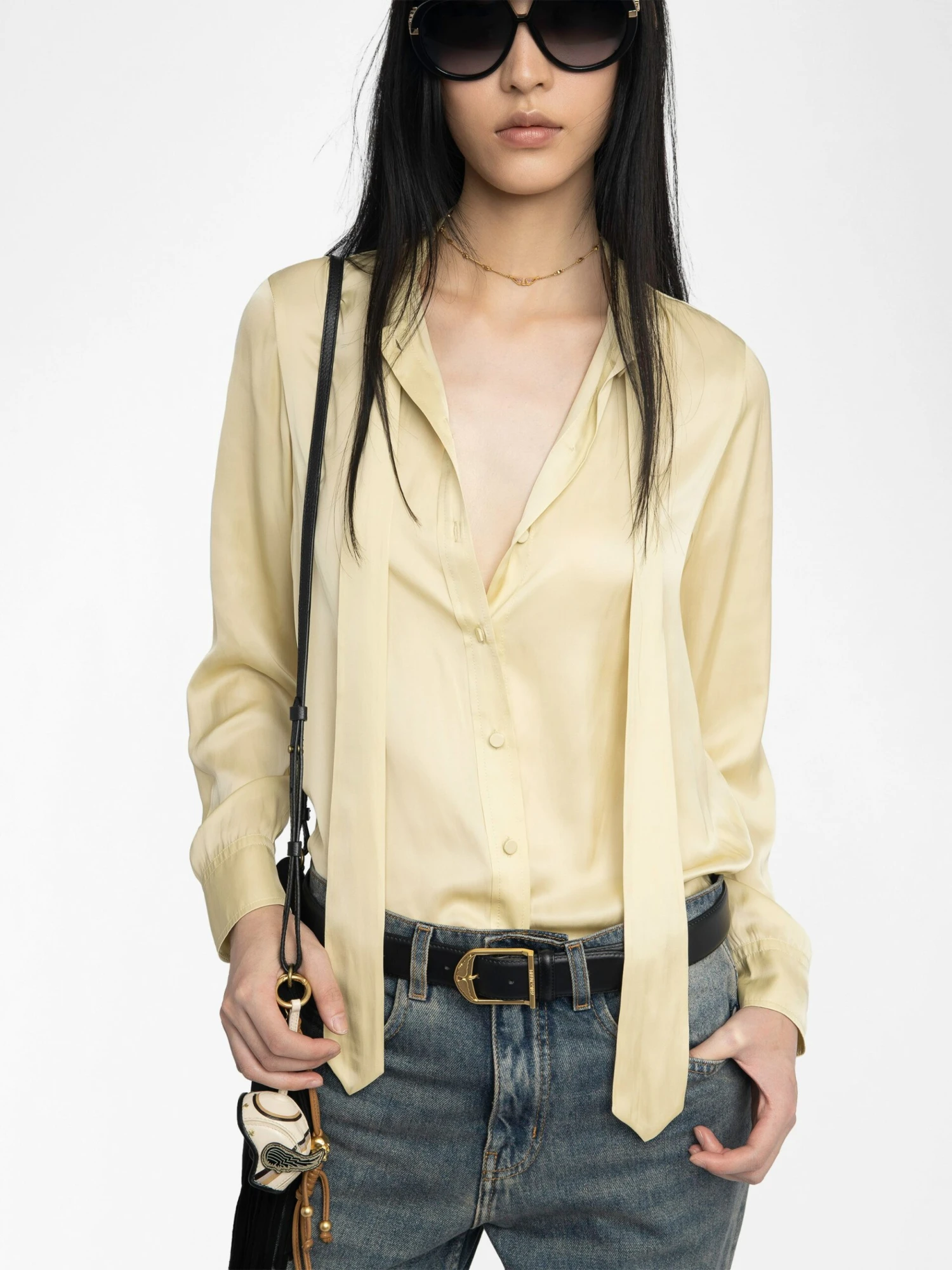 Tulba Satin Shirt Blond Zadig & Voltaire Tulba Satin Shirt Blond -Zadig Et Voltaire WWSH02266 BLOND ADDI 2 685d24564ec56 scaled